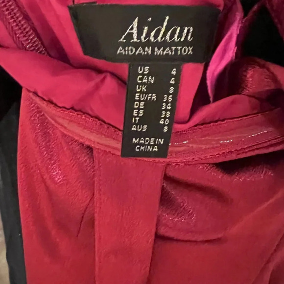 NWT Aidan Mattox Raspberry Midi Dress $175 - Picture 7 of 9